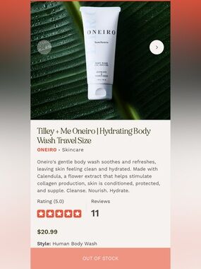 $84 Retail 4 Oneiro Hydrating Body Wash Travel Size - White Tube